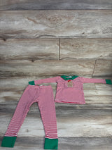 Magnolia Baby 2pc Striped Gingerbread Pajama Set Red sz 2T