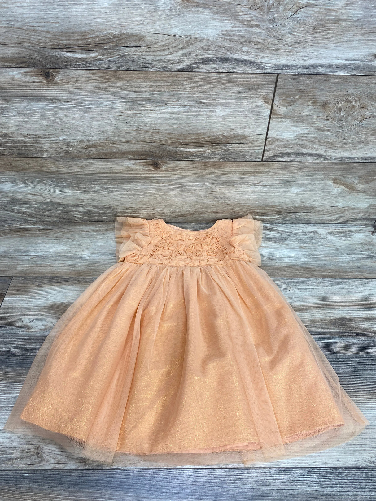 Cat & Jack Peach Rosette Tulle Dress sz 3T