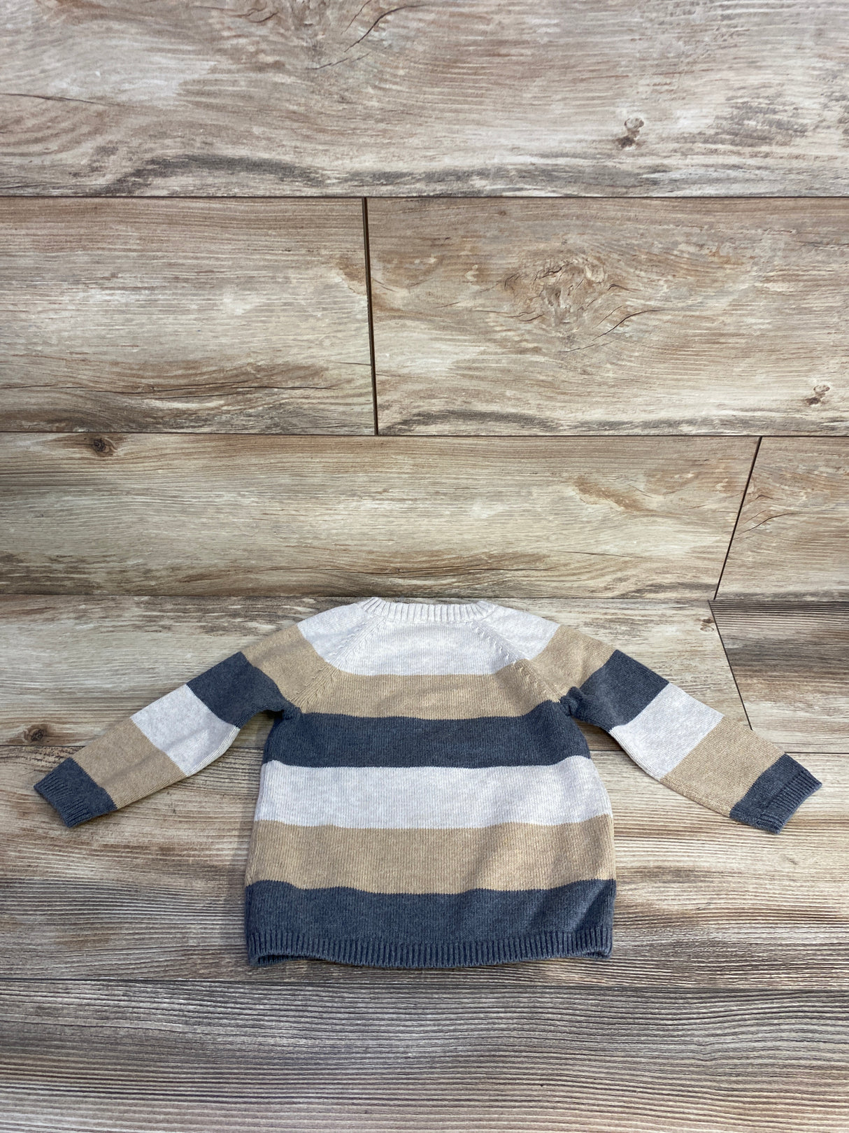 H&M Knitted Pull Over Color Block Sweater Tan sz 12m