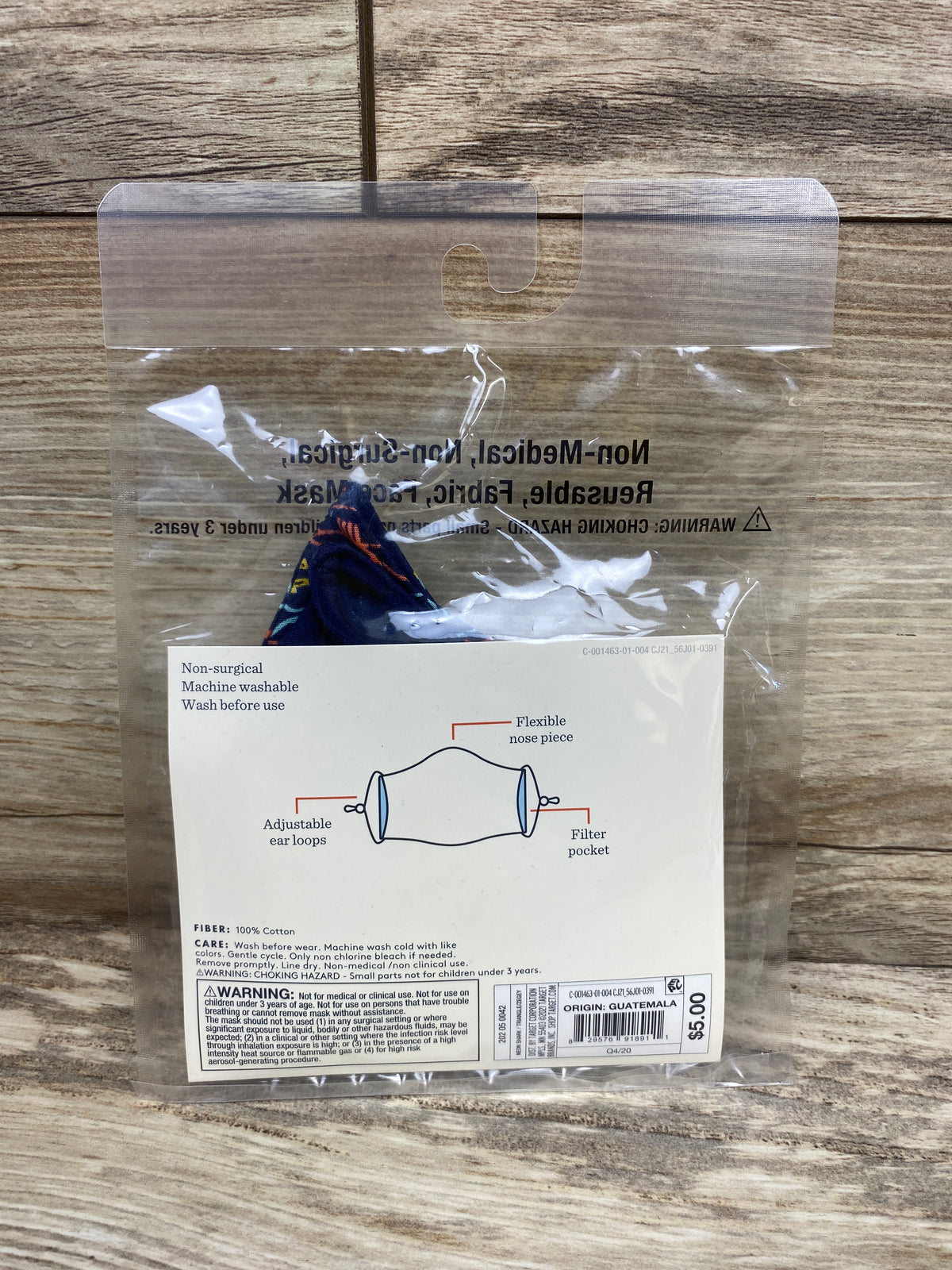NEW Cat & Jack 2pk Kids' Reusable Face Masks Navy OSFM