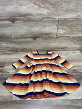 Ruffle Butts Long Sleeve Striped Dress Orange sz 4T