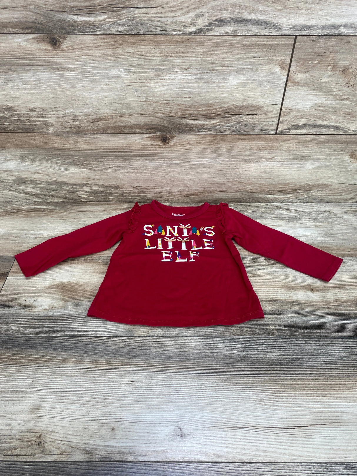 First Impressions Santa's Little Elf Shirt Red sz 18m - Me n Mommy To Be