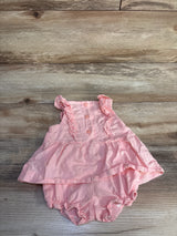 Janie & Jack Metallic Stripe Bodysuit Dress Pink sz 0-3m