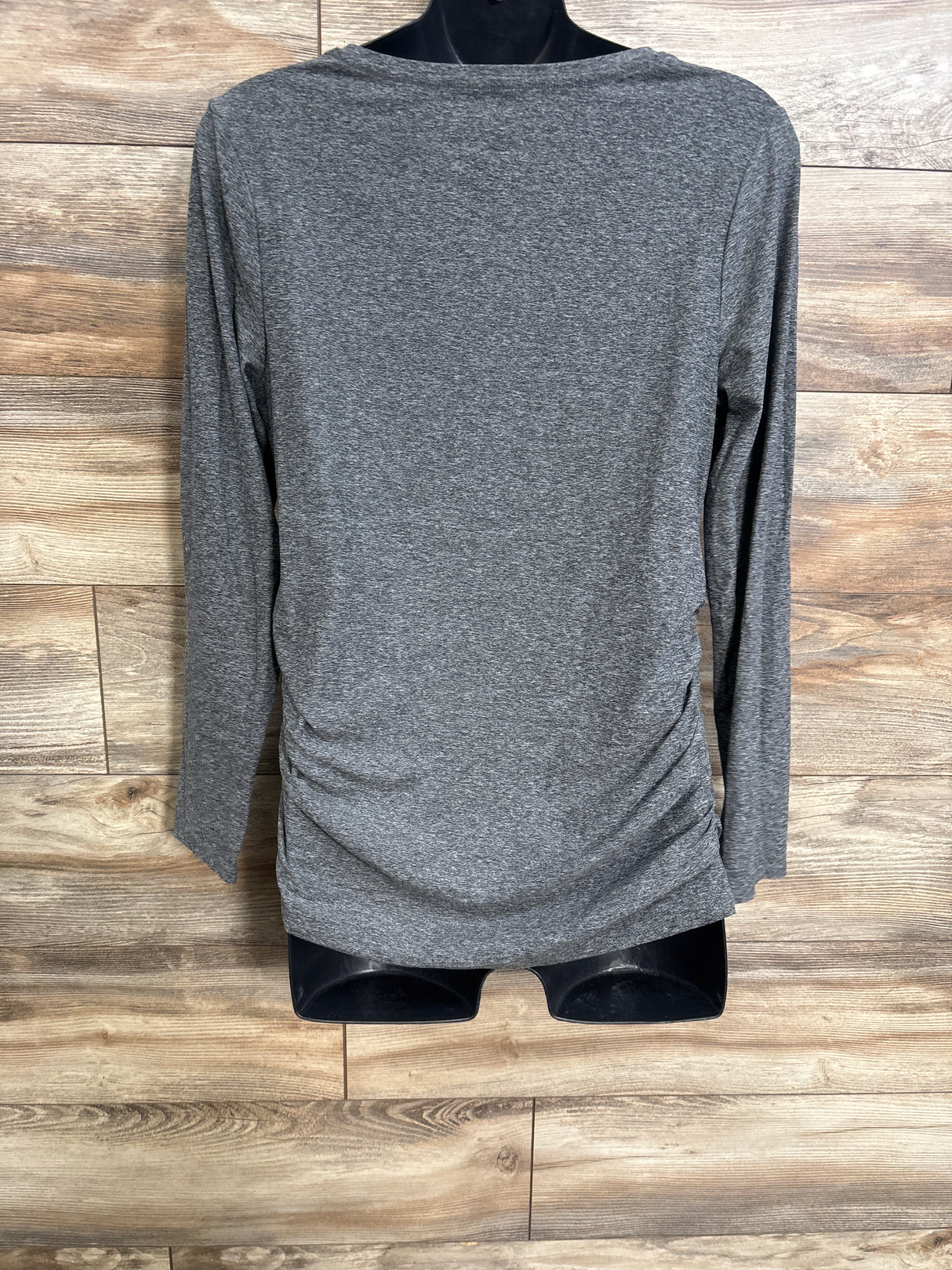Time & Tru Long Sleeve Ruched Maternity Shirt Grey sz Medium