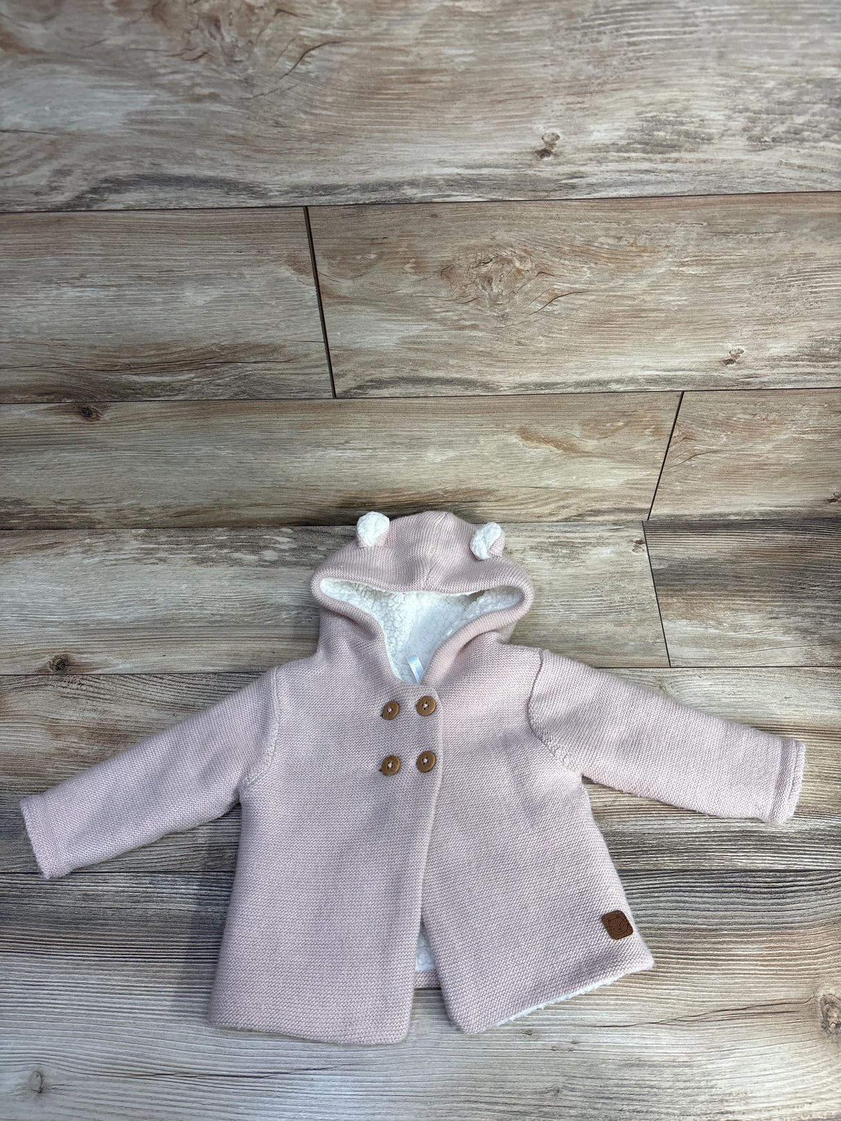 TEX Baby Sherpa Lined Hooded Sweater Pink sz 6-9m