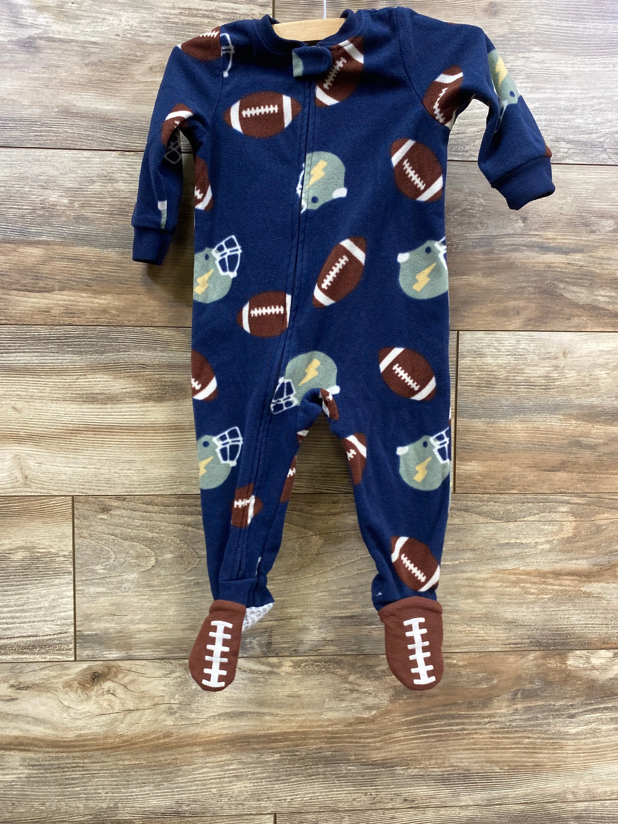 Carter's Football Blanket Sleeper Navy sz 12m