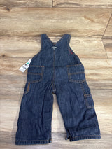 NEW OshKosh Buffalo Check Denim Overalls Blue sz 12m