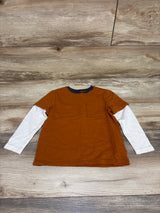 Old Navy Layered Waffle Knit Long Sleeve Shirt Orange sz 4T
