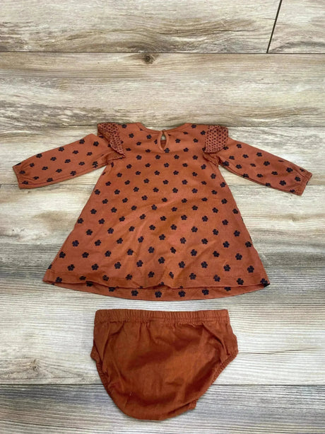 Just One You 2pc Floral Dress & Bloomers Brown sz 12m - Me n Mommy To Be