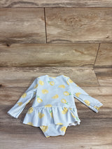 Carter's 1pc Long Sleeve Peplum Rash Guard Lemon Swimsuit Blue sz 9m