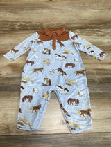 Tullabee Horse Romper Blue sz 6-12m