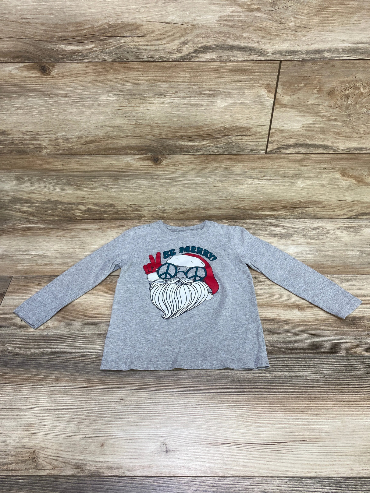 Oshkosh Be Merry Santa Shirt Grey sz 2T - Me n Mommy To Be
