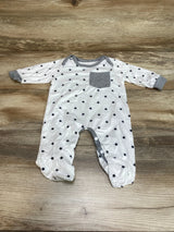 Star Print Footed Coverall White sz 0-3m