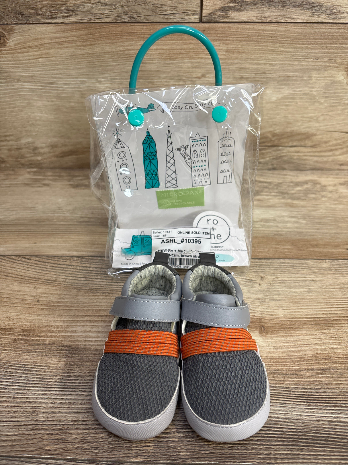 NEW Ro + Me by Robeez Mesh Sneakers Grey sz 3/4c