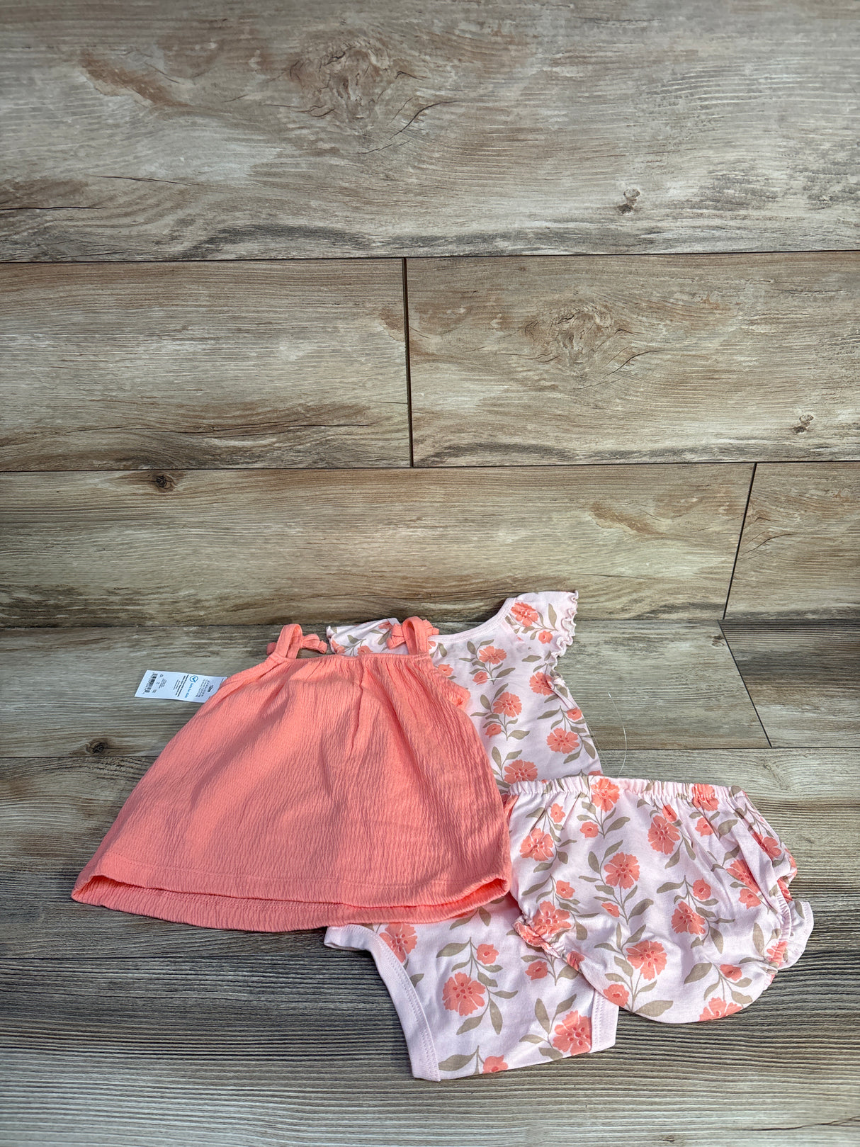NEW Just One You 3pc Floral Bodysuit, Tank Top, & Bloomers Set Pink sz 12m