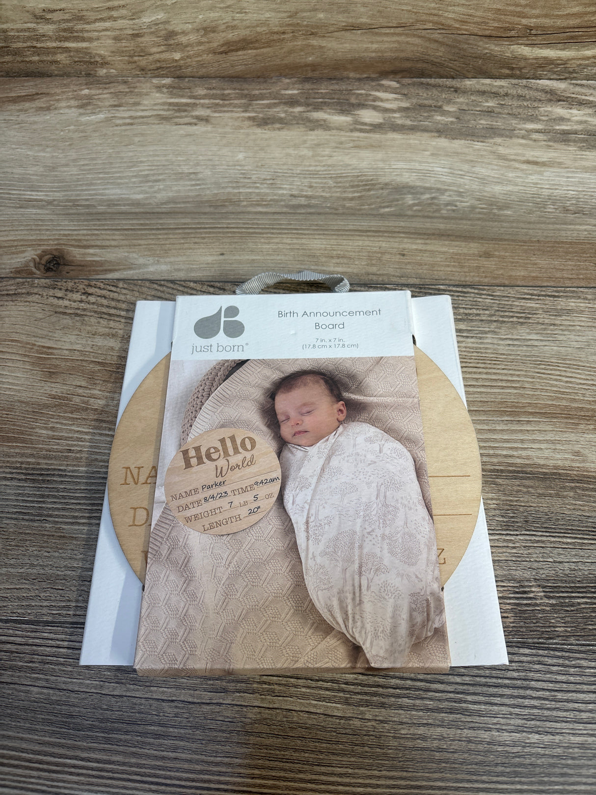 NEW Just Board Wooden Birth Announcement Board