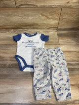 Tahari Baby 2pc Ribbed Bodysuit & Pants Set White sz 0/3m