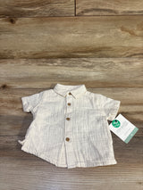 NEW Little Planet Organic Button-Up Shirt Ivory sz Newborn