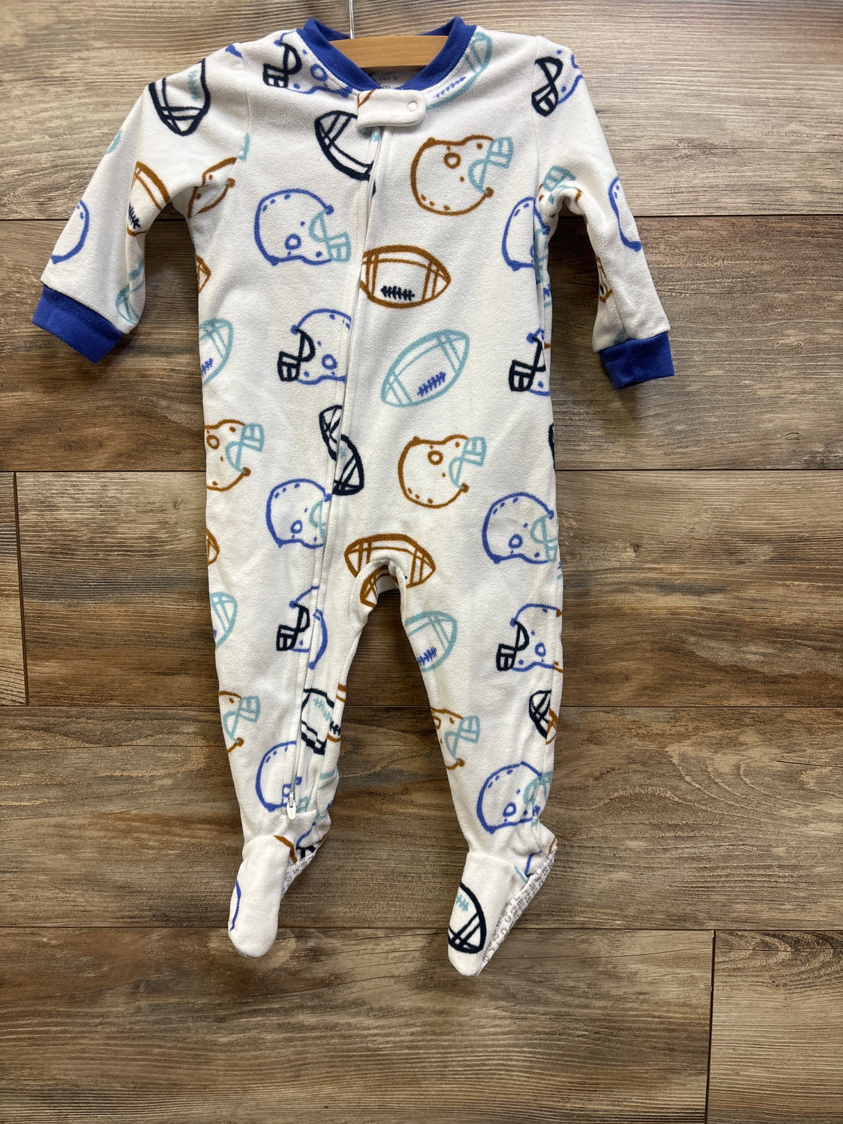 Carter's Football Blanket Sleeper White sz 12m