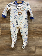 Carter's Football Blanket Sleeper White sz 12m