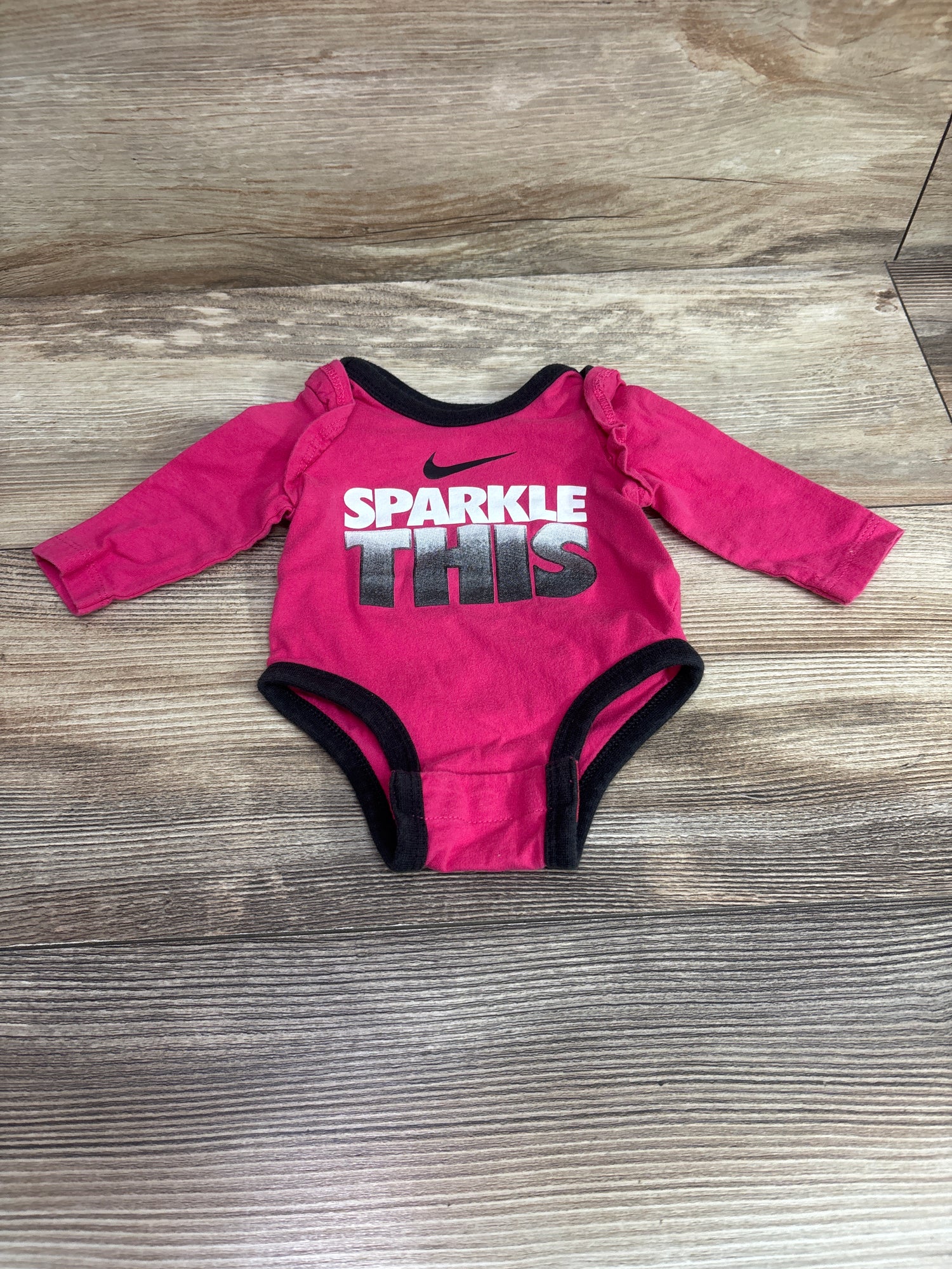 Nike Long Sleeve Sparkle This Bodysuit Pink sz Newborn