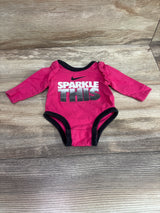Nike Long Sleeve Sparkle This Bodysuit Pink sz Newborn