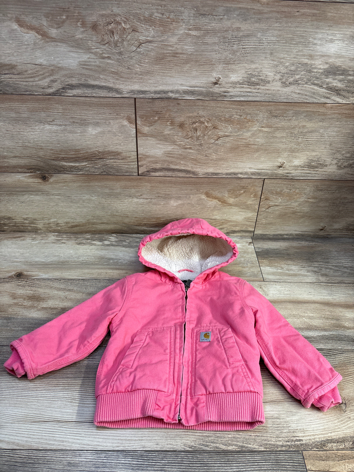 Carhartt Canvas Insulated Hooded Jacket Pink sz 18m