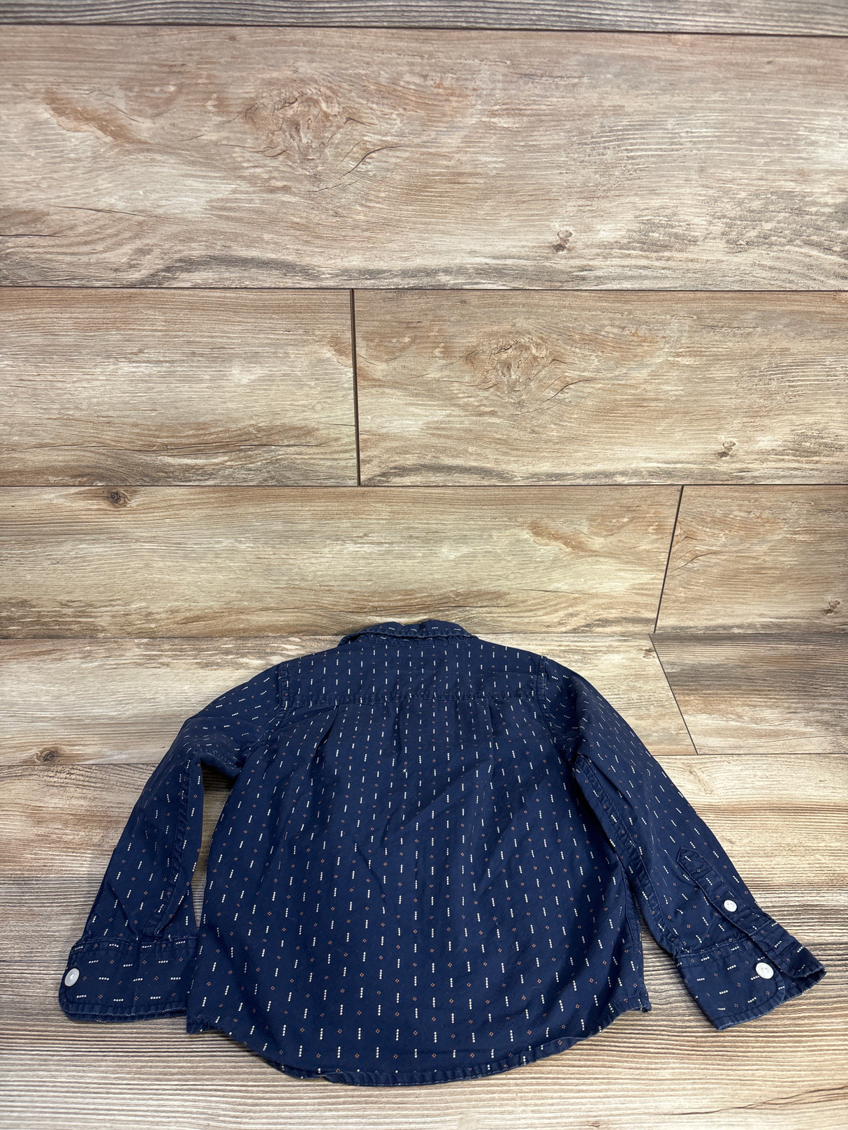 Children's Place Poplin Button Up Shirt Navy sz 4T
