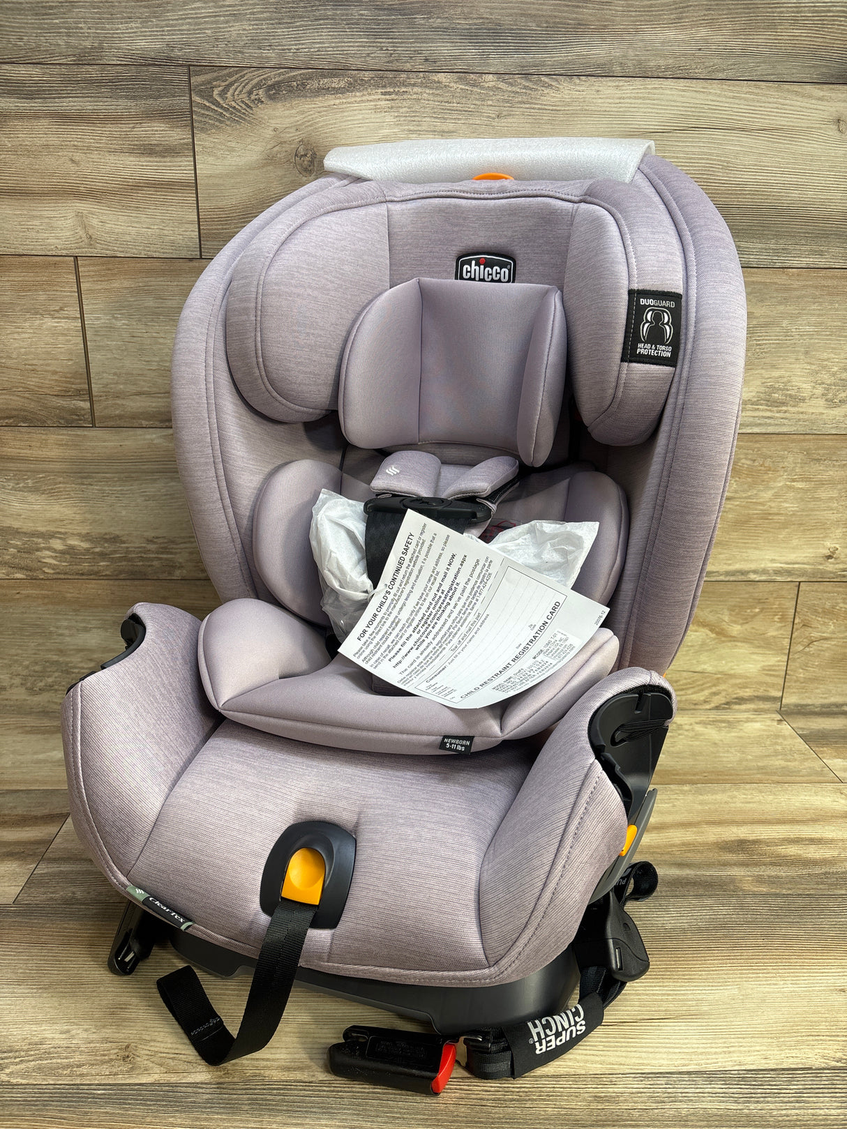 NEW Chicco OneFit LX ClearTex All-in-One Car Seat in Lilac 5-100lbs