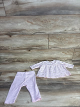Little Me 2pc Long Sleeve Shirt & Ribbed Leggings Pink sz 9m