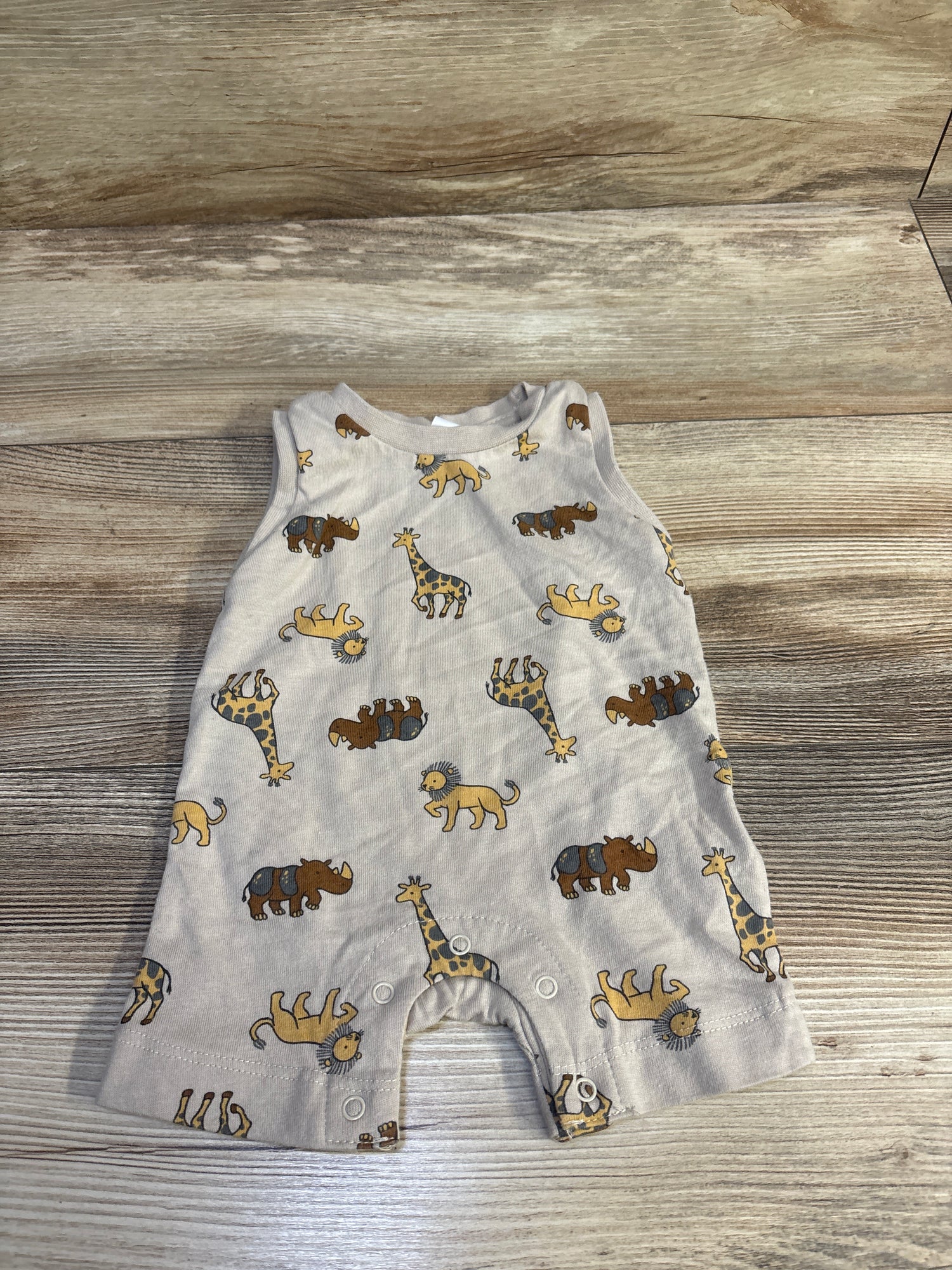PL Baby Animal Print Tank Shortie Romper Beige sz 3m