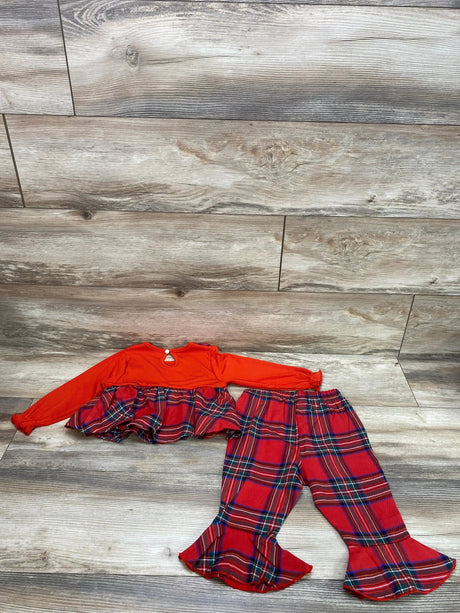 2pc Ribbed Plaid Top & Pants Red sz 12-18m - Me n Mommy To Be