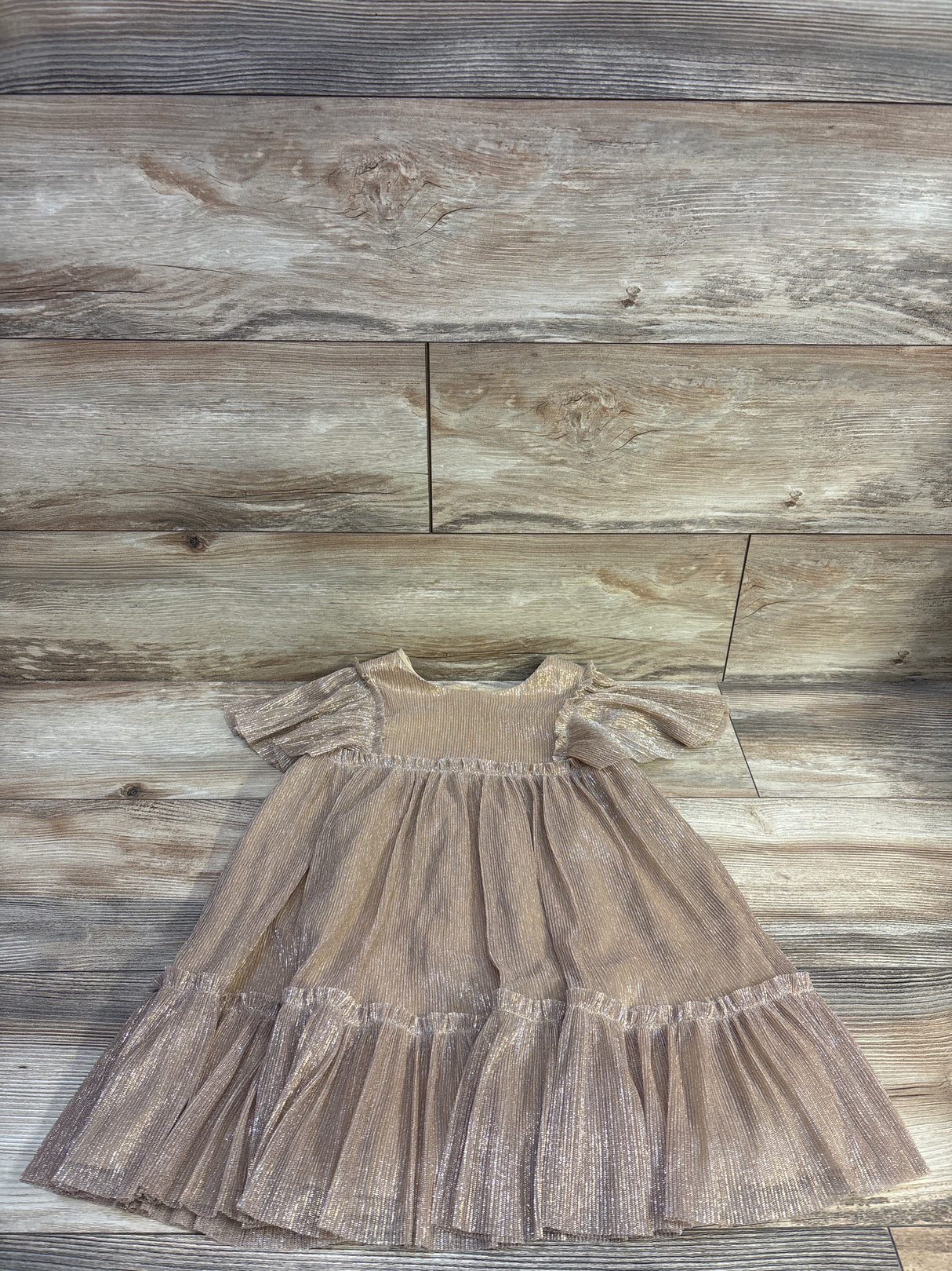 NEW Cat & Jack 1pc Gold Metallic Tulle Overlay Dress sz 5T