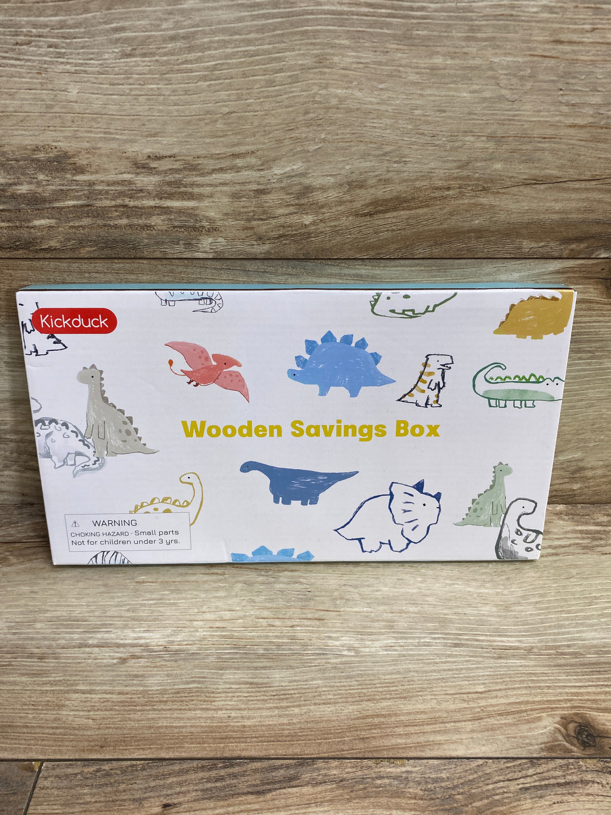 NEW Kickduck Wooden Savings Box (Dinosaur)