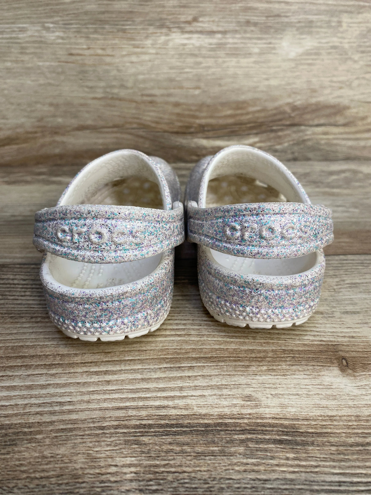 Crocs Classic Glitter Clogs Ivory sz 7c
