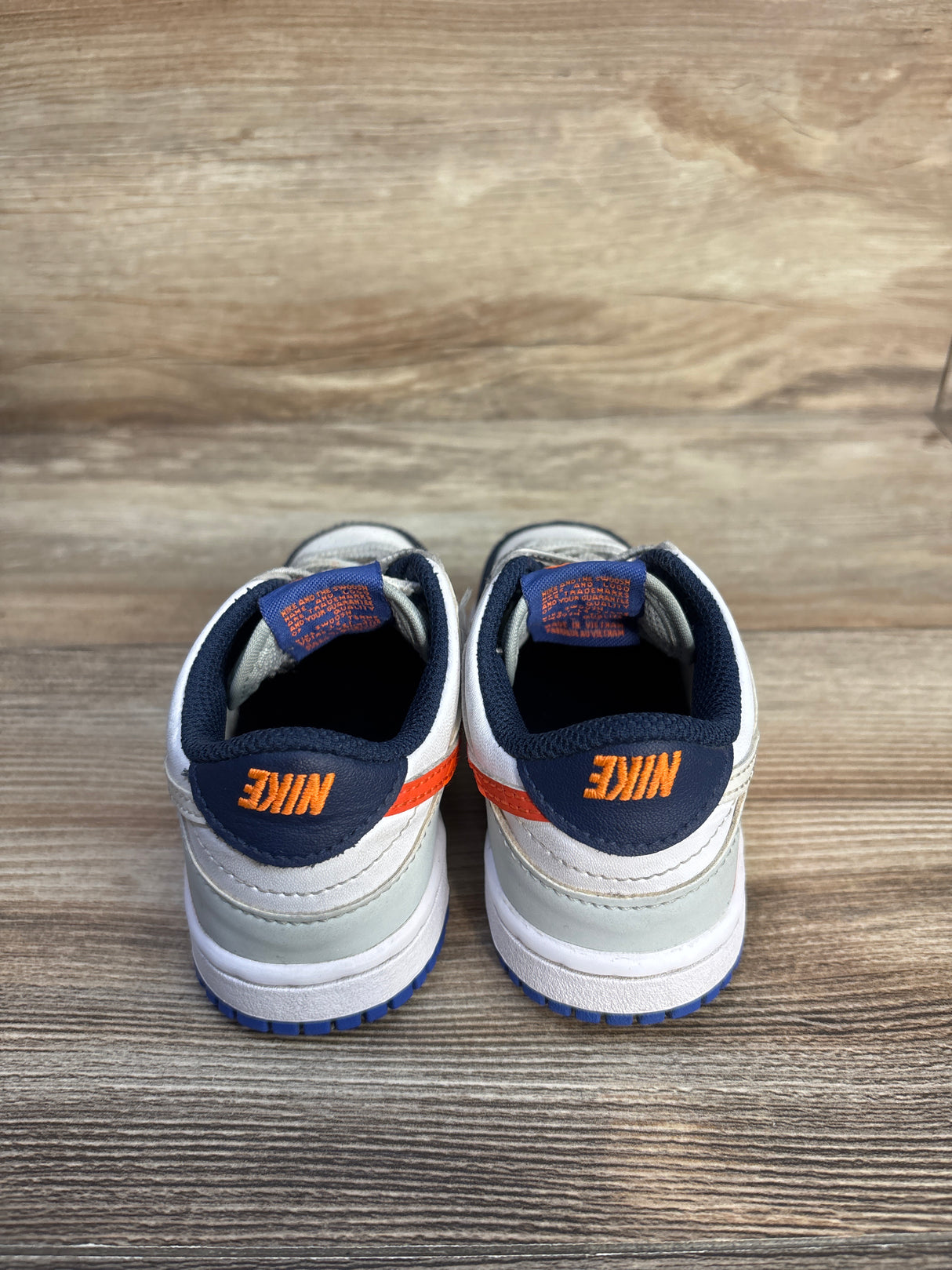 Nike Dunk Low SE TD White Light Silver Midnight Navy Sneakers sz 8c