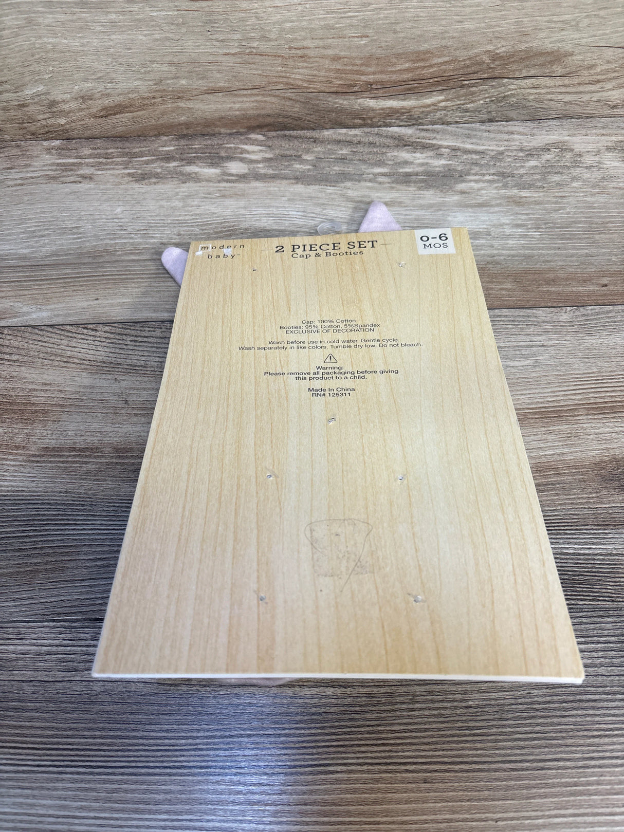 NEW Modern Baby 2pc Cap & Booties Set - Bunny Pink sz 0-6m