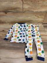 Freestyle 2pc Monster Pajama Set White sz 2T - Me n Mommy To Be