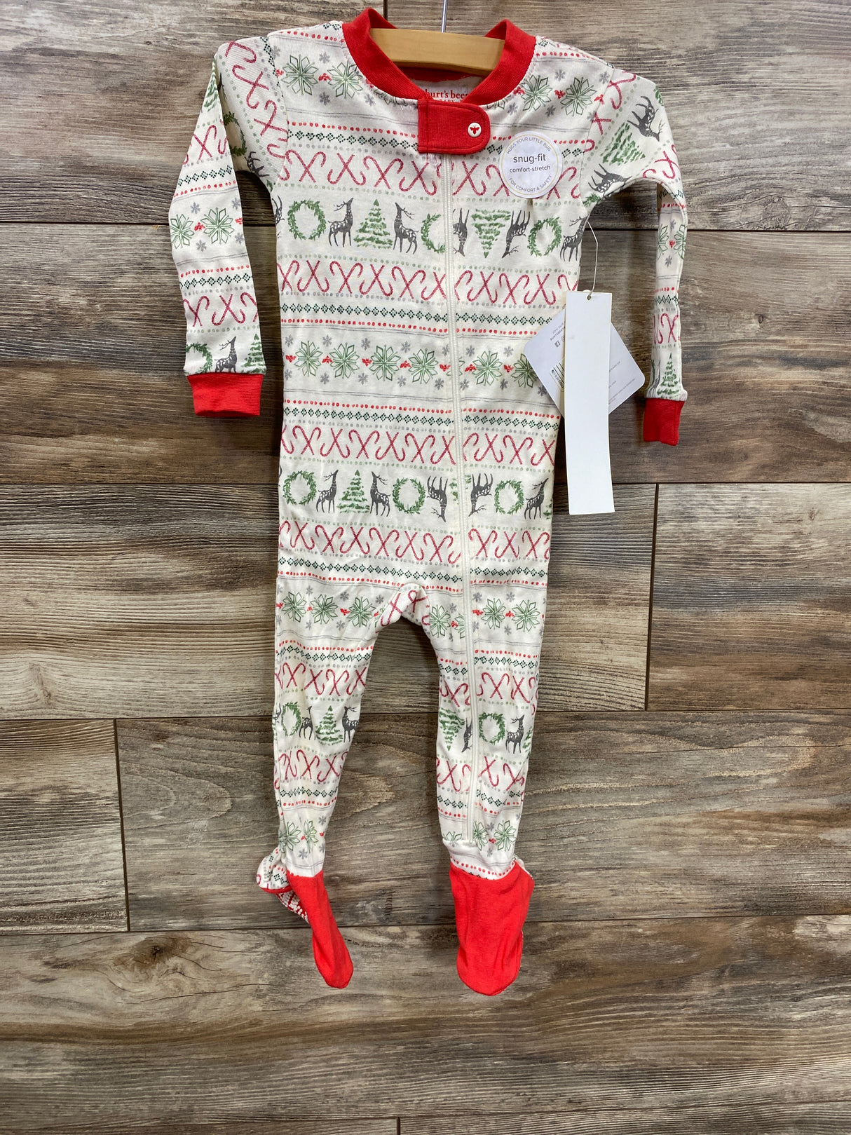 NEW Burt's Bees Christmas Sleeper Ivory sz 12m