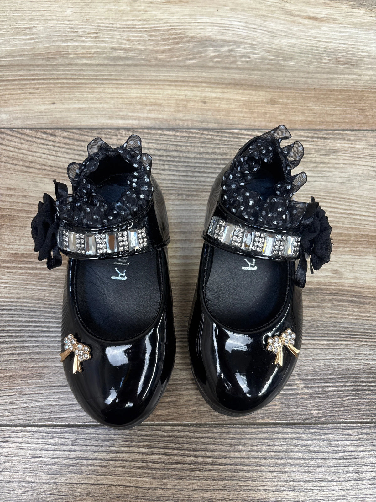 Mary Jane Ruffle Dress Shoes Black sz 6c