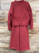 Jessica Simpson 2pc Fuzzy Cardigan & Pants Set Red sz 4T