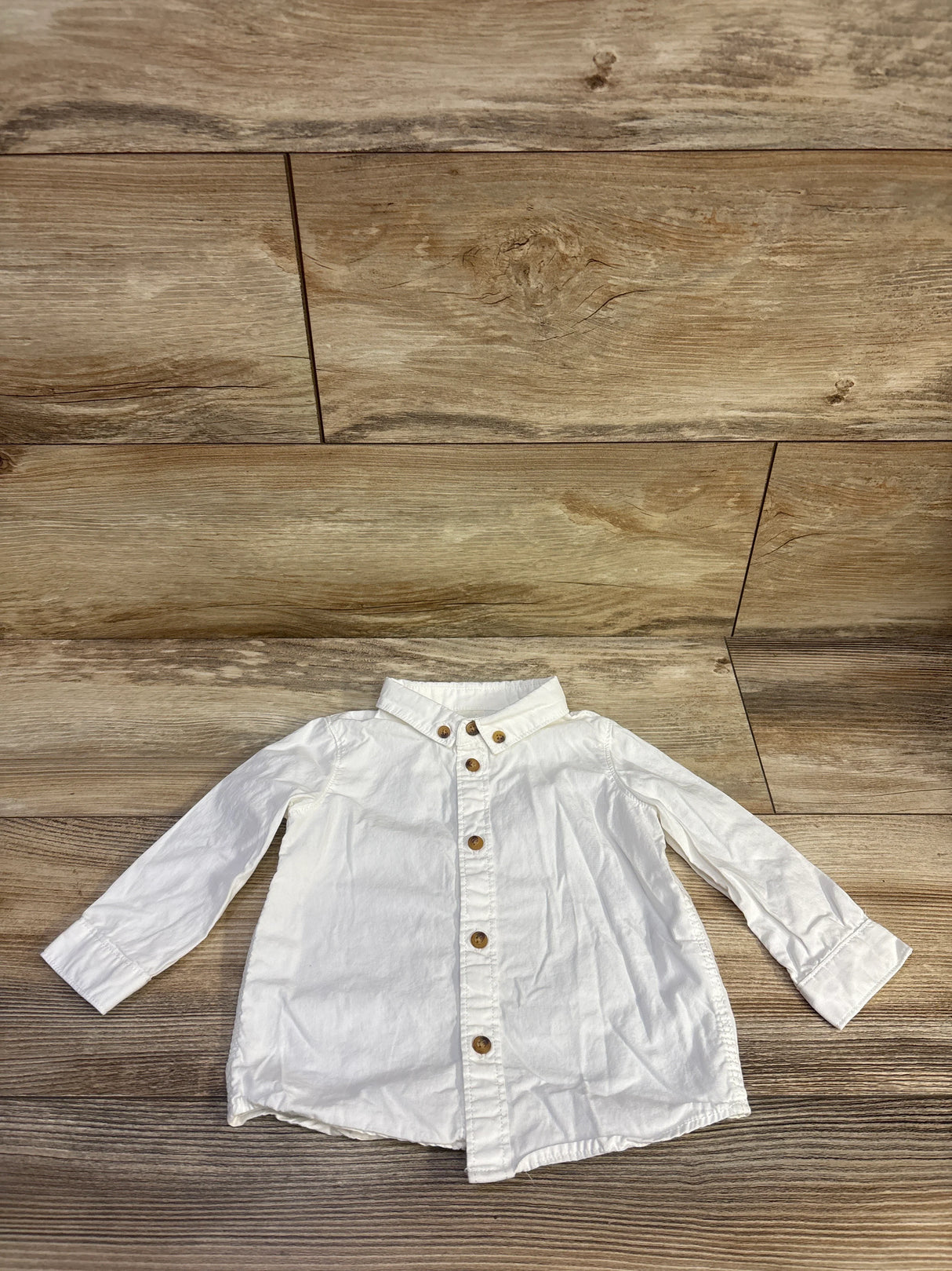H&M Button-Down Long Sleeve Shirt White sz 9m