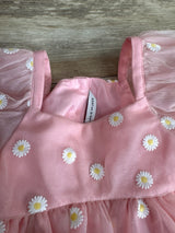 Janie & Jack Embroidered Daisy Tulle Dress Light Pink sz 4T