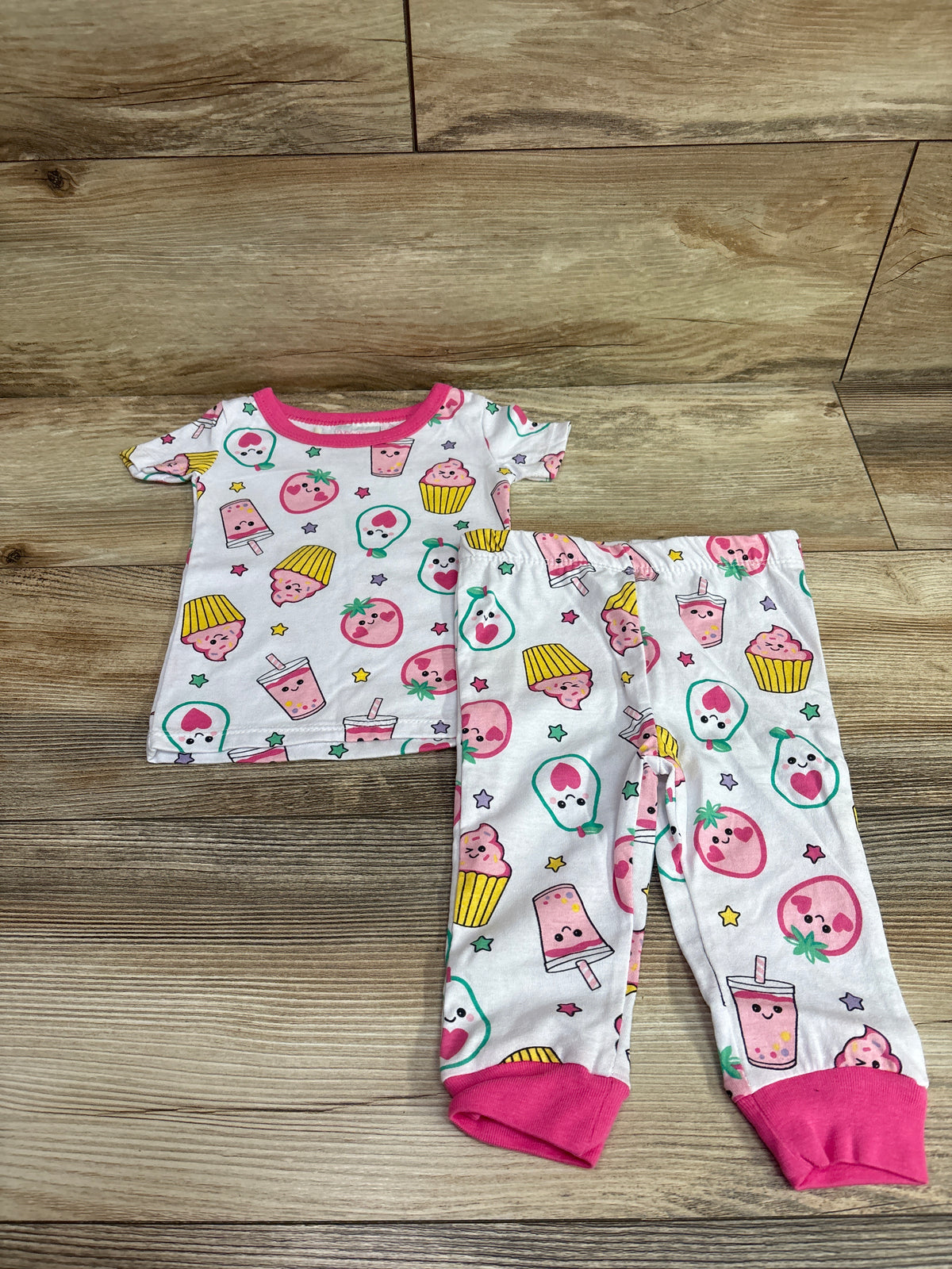 Mon Petit 2pc Pajama Set White sz 12m