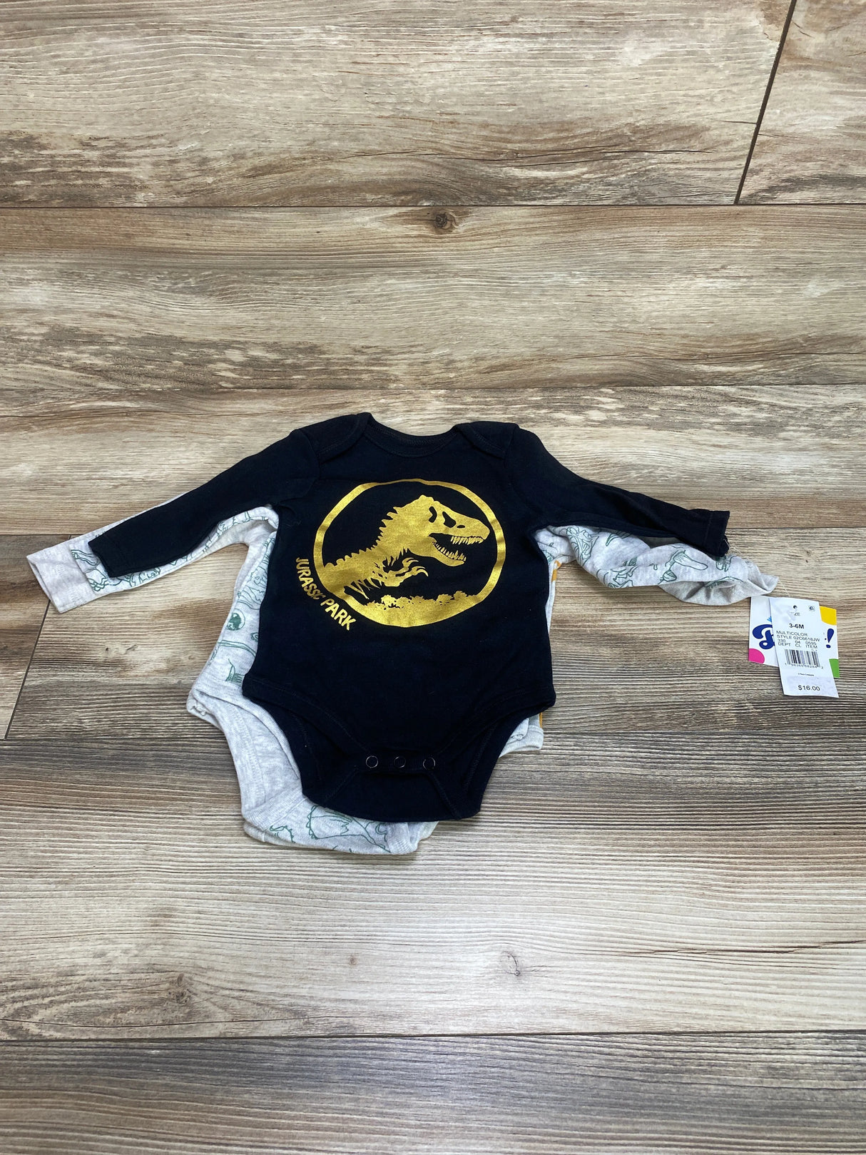 NEW Welcome To The Universe 3pk Jurassic Park Bodysuits Black sz 3-6m