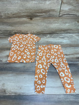 Old Navy 2pc Orange Leopard Pj's sz 12-18m