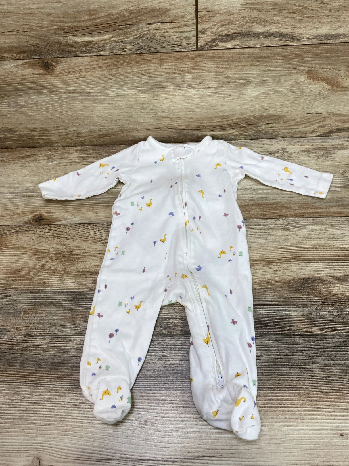 Simple Joys Animal Print Sleeper White sz 3-6m