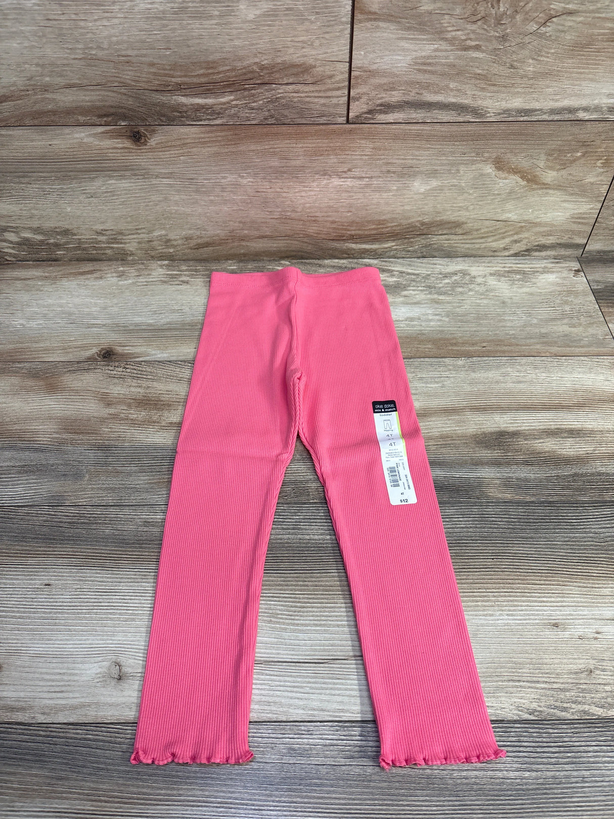 NEW Okie Dokie Ribbed Sea Pink Leggings sz 4T