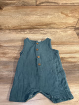 The 5th Legacy Gauze Henley Romper Blue sz 9m