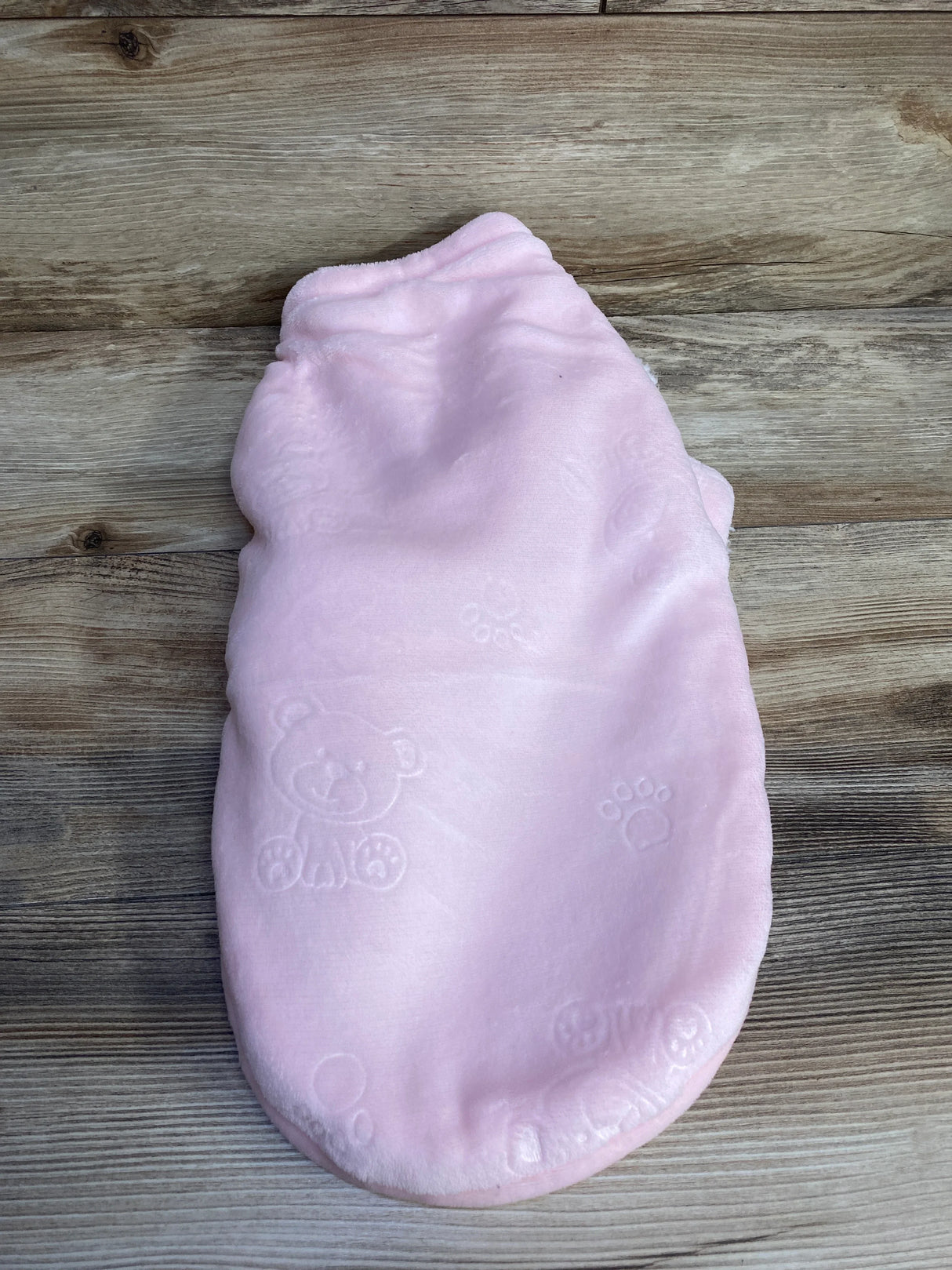 Fleece Swaddle Me Paw Print Pink sz 0-3m
